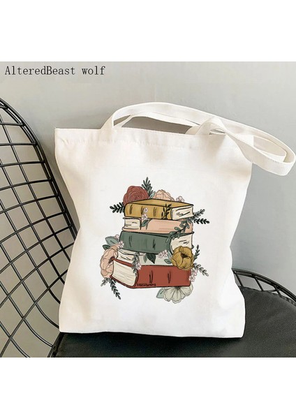 B1304 Kadın Alışveriş Çantası Ateşli Gelincikler Baskılı Kawaii Çanta Harajuku Alışveriş Kanvas Alışveriş Çantası Kız Çanta Tote Omuz Bayan Çantası (Yurt Dışından) modelleri