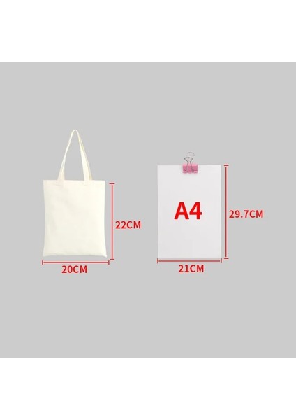 BEJ-20X22CM Büyük Kapasiteli Kanvas Alışveriş Çantaları Katlanır Çevre Dostu Pamuk Bez Çantalar Yeniden Kullanılabilir Diy Omuz Çantası Bakkal Çanta Bej Beyaz (Yurt Dışından)