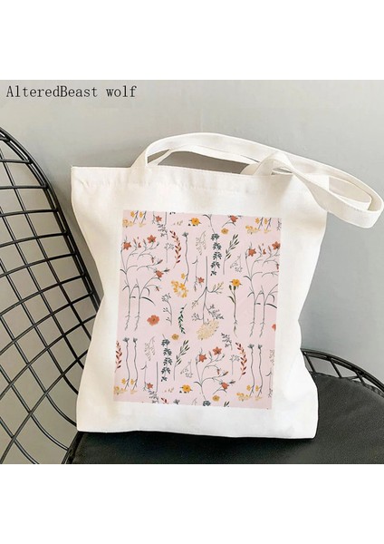 B1311 Kadın Alışveriş Çantası Ateşli Gelincikler Baskılı Kawaii Çanta Harajuku Alışveriş Kanvas Alışveriş Çantası Kız Çanta Tote Omuz Bayan Çantası (Yurt Dışından) indirimleri