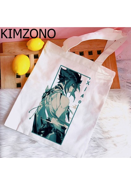 76476 Genshin Impact Hu Tao Xiao Alışveriş Çantası Kanvas Bolsas De Tela Geri Dönüşüm Çantası Jüt Çanta Alışveriş Alışveriş Çantası Jüt Dize Sacola Cabas (Yurt Dışından) modelleri