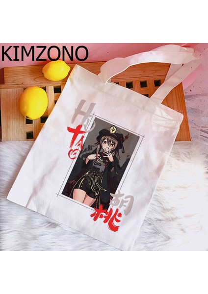 76476 Genshin Impact Hu Tao Xiao Alışveriş Çantası Kanvas Bolsas De Tela Geri Dönüşüm Çantası Jüt Çanta Alışveriş Alışveriş Çantası Jüt Dize Sacola Cabas (Yurt Dışından) indirimleri