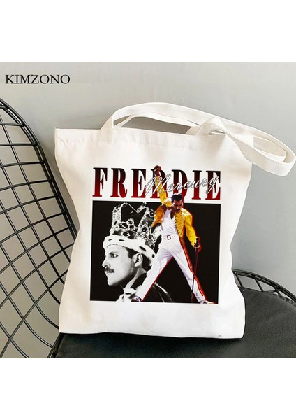 5034 Freddie Mercury Alışveriş Çantası Alışveriş Bolsa Bolso Jüt Çanta Kanvas Çanta Kumaş Ecobag Bolsas Reutilizables Tote Cabas (Yurt Dışından)