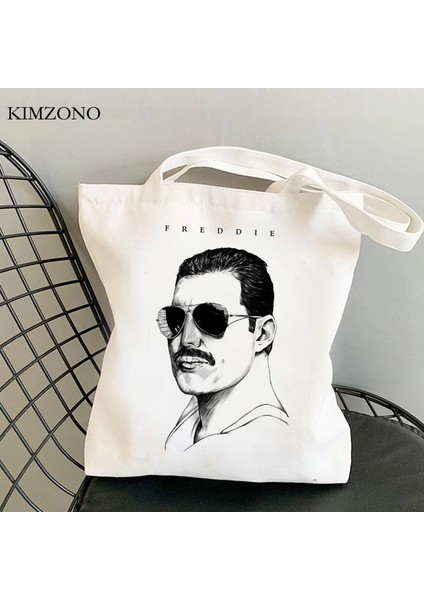 5034 Freddie Mercury Alışveriş Çantası Alışveriş Bolsa Bolso Jüt Çanta Kanvas Çanta Kumaş Ecobag Bolsas Reutilizables Tote Cabas (Yurt Dışından)