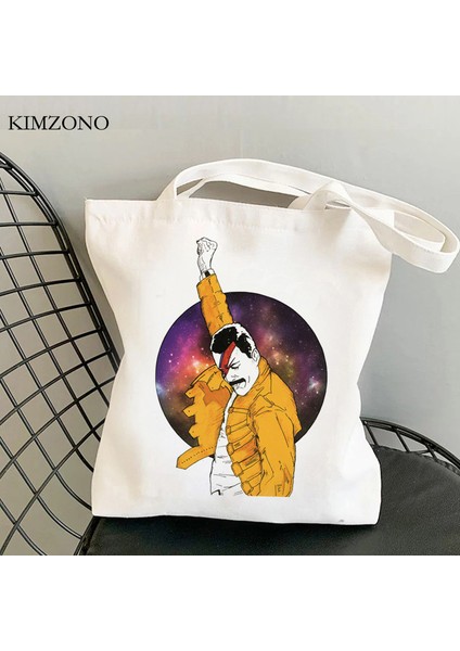 5034 Freddie Mercury Alışveriş Çantası Alışveriş Bolsa Bolso Jüt Çanta Kanvas Çanta Kumaş Ecobag Bolsas Reutilizables Tote Cabas (Yurt Dışından)