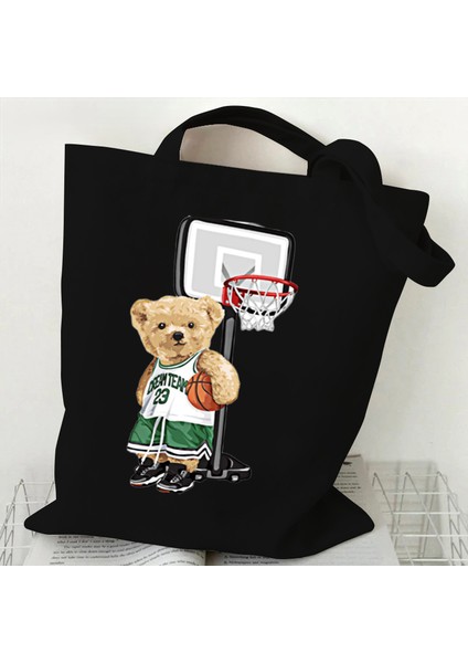 Yeşil Teddy Bear Grafik Kadın Çanta Harajuku Hayvan Omuz Çantası Moda Spor Ayı Tote Çanta Alışveriş Çantası Yan Çanta Bayanlar Için (Yurt Dışından) indirimleri