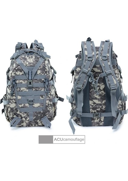 Acu 40L Açık Askeri Sırt Çantası Sırt Çantası Seyahat Çantası Su Geçirmez Taktik Sırt Çantası Spor Kamp Yürüyüş Balıkçılık Av Çantası (Yurt Dışından)