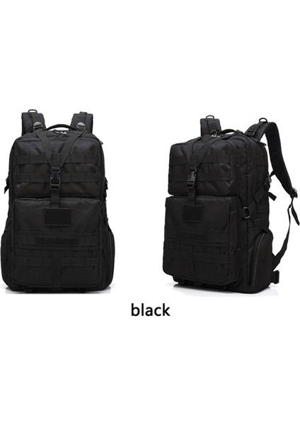 Siyah 45L Büyük Kapasiteli Açık Sırt Çantası Molle Askeri Taktik Sırt Çantası Sırt Çantası Spor Çantası Su Geçirmez Kamp Yürüyüş Sırt Çantası (Yurt Dışından)