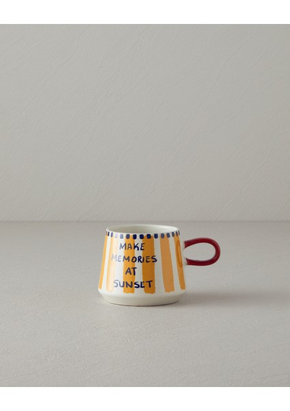 Jolly Shell Stoneware Kupa Sarı - Mavi