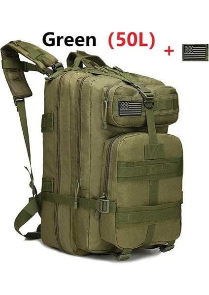 Yeşil (50L) Çanta Sırt Çantaları Yürüyüş Sırt Çantası Açık Askeri Sırt Çantaları Taktik Sırt Çantası Askeri Çanta Erkekler Taktik Çanta Sırt Çantası (Yurt Dışından)