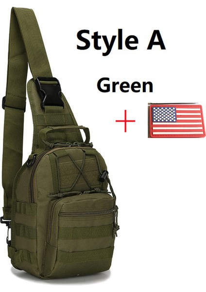 Yeşil (Stil A) Su Geçirmez Askeri Sling Sırt Çantası Ordu Molle Taktik Omuz Çantası Adam Doğa Sporları Kamp Yürüyüş Balıkçılık Göğüs Çantaları Mochila (Yurt Dışından)