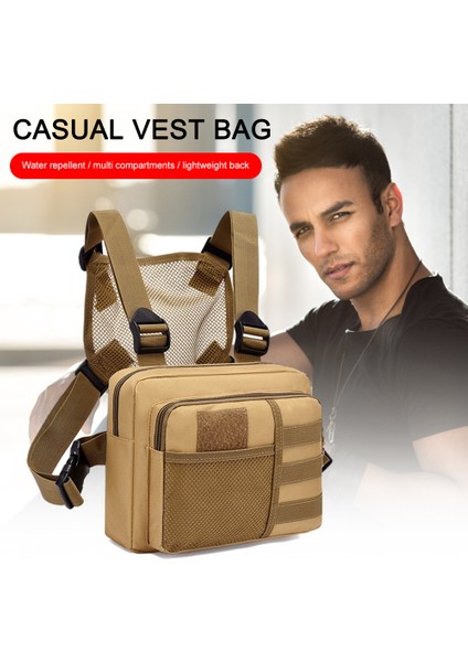 Siyah Fonksiyonel Taktik Göğüs Çantası Erkekler Için Moda Bullet Hip Hop Yelek Streetstreet Çanta Bel Paketi Unisex Siyah Göğüs Rig Çanta Sırt Çantası (Yurt Dışından)