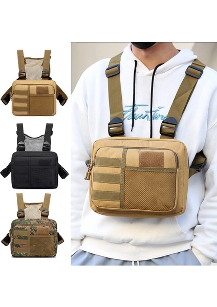 Siyah Fonksiyonel Taktik Göğüs Çantası Erkekler Için Moda Bullet Hip Hop Yelek Streetstreet Çanta Bel Paketi Unisex Siyah Göğüs Rig Çanta Sırt Çantası (Yurt Dışından)