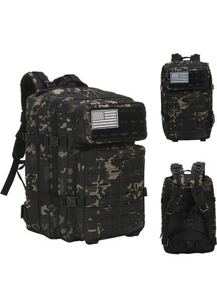 Yeşil (50L) 50L 1000D Naylon Su Geçirmez Ordu Kamuflaj Sırt Çantası Erkekler Askeri Taktik Saldırı Molle Çantası Açık Kamp Avcılık 3 P Sırt Çantası (Yurt Dışından)