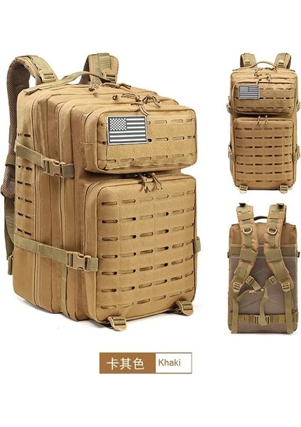 Haki B1 Taktik Sırt Çantası Askeri Su Geçirmez Sırt Çantaları 4 In 1 Molle Spor Çantası Açık Trekking Balıkçılık Yürüyüş Kamp 3D Sırt Çantası (Yurt Dışından)