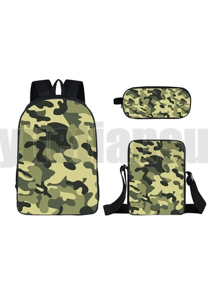 A24 1 Adet Sırt Çantası-16 Inç Taktik Kamuflaj Sırt Çantası Erkekler Askeri Kanvas Fermuar Sırt Çantaları Dizüstü Seyahat Çantası Dizüstü Omuz Çantası Schoolbag Mochila (Yurt Dışından)