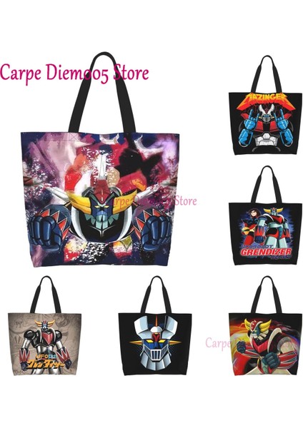 Stil 10 Ufo Robot Grendizer Baskı Bayanlar Için Büyük Kapasiteli Alışveriş Bakkal Çantası (Yurt Dışından)