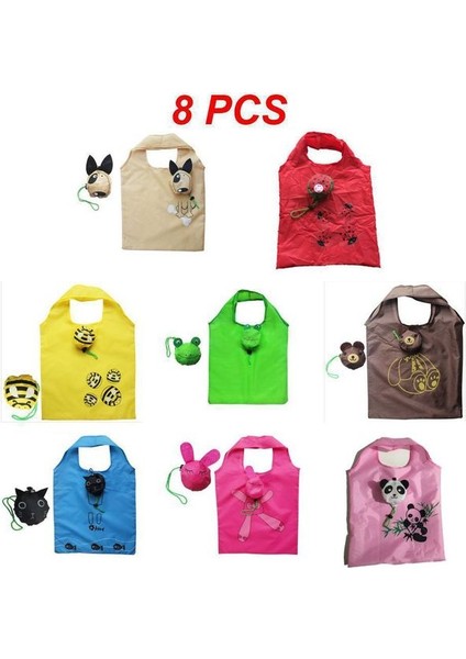 8 Adet 38X58 Alışveriş Çantası Yeniden Kullanılabilir Taşınabilir Çanta Tote Çanta Katlanabilir Omuz Çantası Moda Cep Tote Hafif Çevre Dostu (Yurt Dışından)