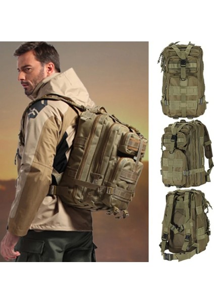 Haki 30L Avcılık Açık Taktik Sırt Çantası Erkekler Molle 3 P Ordu Askeri Sırt Çantası Camo Su Geçirmez Sırt Çantası Erkekler Yürüyüş Seyahat Sırt Çantaları (Yurt Dışından) fırsatları