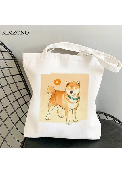 29059 Shiba Inu Alışveriş Çantası Tote Çanta Alışveriş Yeniden Kullanılabilir Alışveriş Eko Çanta Jüt Bolsas Ecologicas Dokuma Kepçe (Yurt Dışından) modelleri