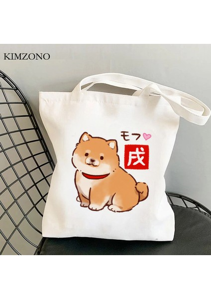 29059 Shiba Inu Alışveriş Çantası Tote Çanta Alışveriş Yeniden Kullanılabilir Alışveriş Eko Çanta Jüt Bolsas Ecologicas Dokuma Kepçe (Yurt Dışından) fırsatları