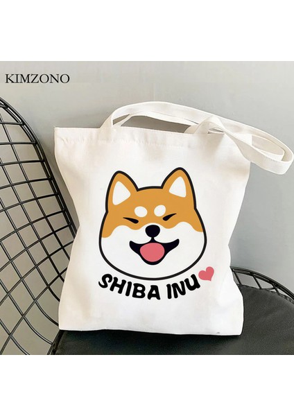 29059 Shiba Inu Alışveriş Çantası Tote Çanta Alışveriş Yeniden Kullanılabilir Alışveriş Eko Çanta Jüt Bolsas Ecologicas Dokuma Kepçe (Yurt Dışından) indirimleri