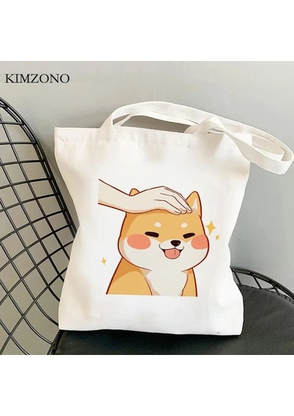 29051 Shiba Inu Alışveriş Çantası Tote Çanta Alışveriş Yeniden Kullanılabilir Alışveriş Eko Çanta Jüt Bolsas Ecologicas Dokuma Kepçe (Yurt Dışından)