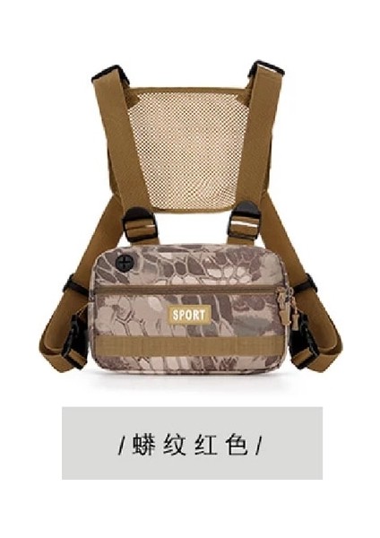 Python Kırmızı 25CMX16CMX7CM Yüksek Kaliteli Su Geçirmez Oxford Göğüs Paketleri Unisex Hip-Hop Spor Göğüs Rig Çanta Çok Fonksiyonlu Taktik Yelek Street... (Yurt Dışından)