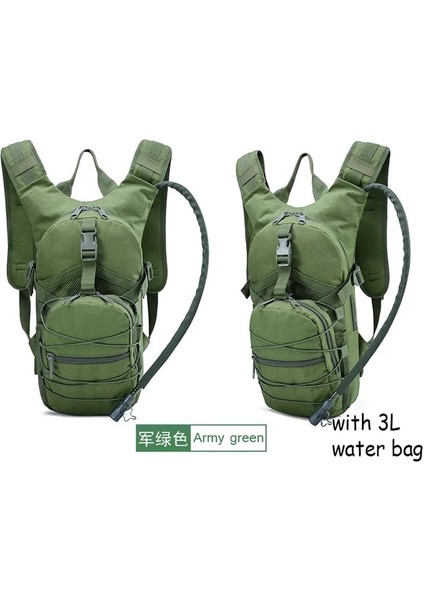 Yeşil 3l W25 x D7 x H45CM Hidrasyon Sırt Çantası Taktik Koşu Bisiklet Erkek Kadın Kamp Su Torbası Askeri Kılıfı Sırt Çantası Kamp Hayatta Kalma Sırt Çantası (Yurt Dışından)