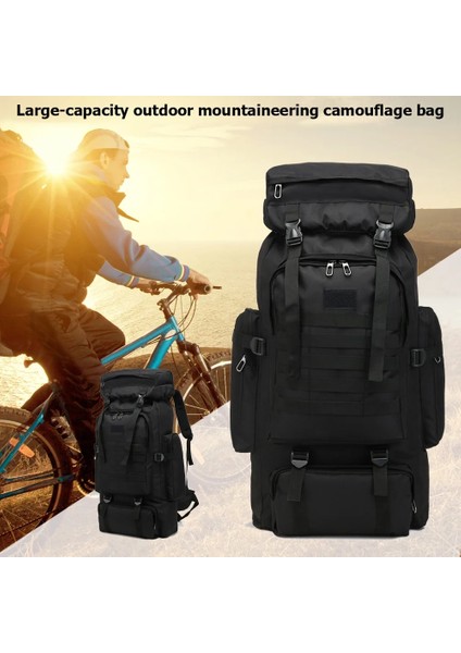 Plato Kamuflaj 600D Askeri Kombine Sırt Çantası 80L Büyük Kapasiteli Çok Fonksiyonlu Tüfek Sırt Çantaları Erkekler Seyahat Trekking Taktik Saldırı Sırt Çantası (Yurt Dışından)