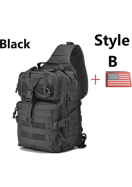 Siyah Askeri Sling Sırt Çantaları Molle Su Geçirmez Çanta Açık Yürüyüş Sırt Çantaları Taktik Sırt Çantası Açık Çanta Kemer Çantası Sırt Çantası Erkekler (Yurt Dışından)