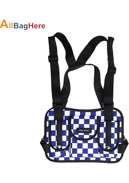 Mavi Onay Moda Göğüs Çanta Erkek Kadın Hip Hop Demeti Göğüs Rig Çanta Su Geçirmez Yeme Tavuk Yelek Streetwei Fonksiyonel Taktik Sırt Çantası (Yurt Dışından)