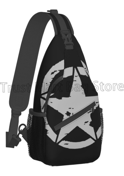 Stil 1 Askeri Taktik Yıldız Tek Kollu Çanta Crossbody Sırt Çantası Ayarlanabilir Göğüs Çantası Rahat Omuz Sırt Çantası Seyahat Yürüyüş Sırt Çantası Unisex (Yurt Dışından)