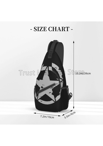 Stil 1 Askeri Taktik Yıldız Tek Kollu Çanta Crossbody Sırt Çantası Ayarlanabilir Göğüs Çantası Rahat Omuz Sırt Çantası Seyahat Yürüyüş Sırt Çantası Unisex (Yurt Dışından)