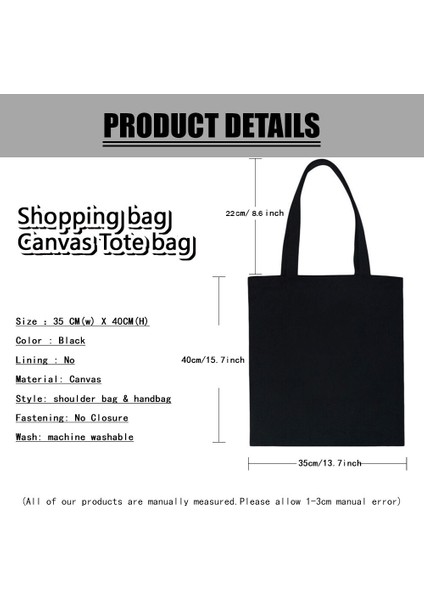 Siyah Kpop Estetik Alışveriş Çantası Tote Büyük Müşteri Namjooning Tote Çanta Kanvas Tote Çanta Alışveriş Çantası Çevre Dostu Çanta Sanat Çantası (Yurt Dışından)