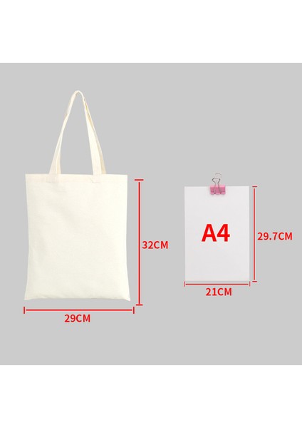 BEJ-29X32CM Moda Çuval Bezi Bez Çantalar Boş Jüt Plaj Alışveriş Çantası Vintage Yeniden Kullanılabilir Hediye Çanta Saplı Taşınabilir Kadın Alışveriş Çantası (Yurt Dışından)