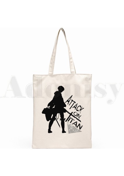 L Titan Shingeki No Kyojin Anime Manga Grafik Karikatür Baskı Alışveriş Çantaları Kız Moda Rahat Paket El Çantası (Yurt Dışından)