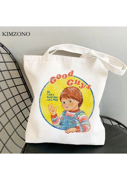 23454 Chucky Alışveriş Çantası Alışveriş Çantası Pamuk Jüt Çanta Alışveriş Çantası Bolsas Reutilizables Katlanabilir Sac Cabas Özel (Yurt Dışından) modelleri