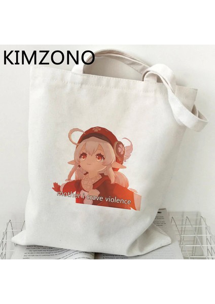 53829 Genshin Impact Alışveriş Çantası Bakkal Jüt Çanta Eco Shopper Kanvas Tote Çanta Sacola Tote Sacolas (Yurt Dışından) fırsatları