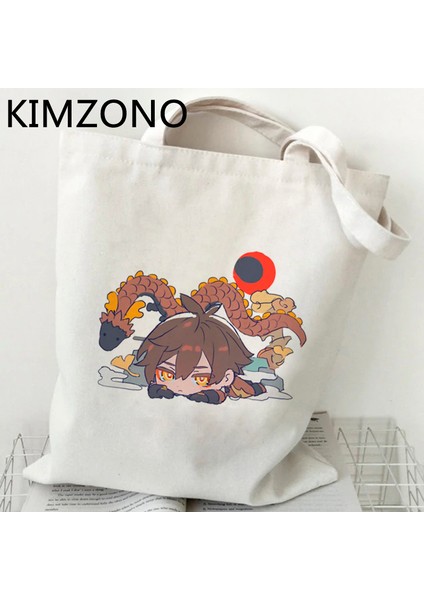 53829 Genshin Impact Alışveriş Çantası Bakkal Jüt Çanta Eco Shopper Kanvas Tote Çanta Sacola Tote Sacolas (Yurt Dışından) indirimleri