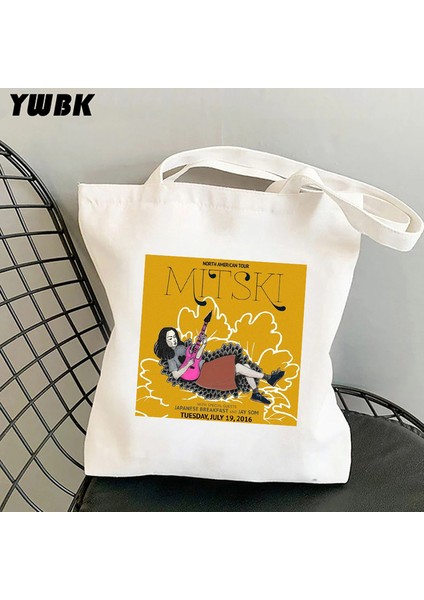 21 33X37CM 13X14.6IN Mitski Şarkıcı Alışveriş Çantası Kadın Tuval Kovboy Tote Olmak Eko Çanta Karikatür Makeout Creek Shopper Omuz Çantaları Beni Gömmek (Yurt Dışından)