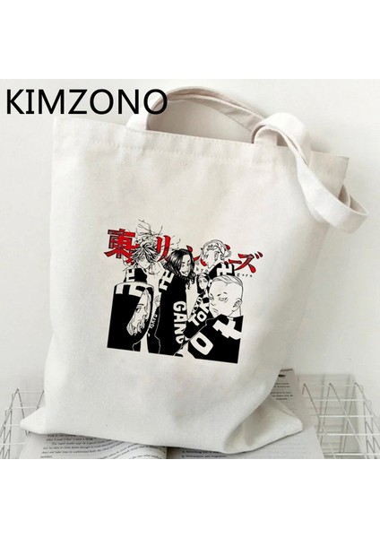 63657 Tokyo Revengers Alışveriş Çantası Alışveriş Alışverişçisi Jüt Çanta Tote Bolso Çanta Katlanabilir Tote Alışveriş Sacola Cabas (Yurt Dışından)