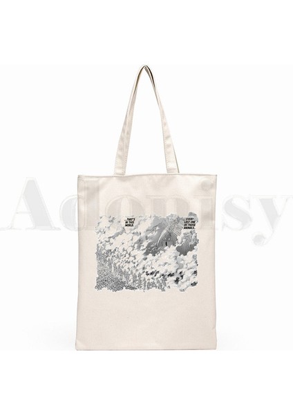 N Titan Shingeki No Kyojin Anime Manga Grafik Karikatür Baskı Alışveriş Çantaları Kız Moda Rahat Paket El Çantası (Yurt Dışından)