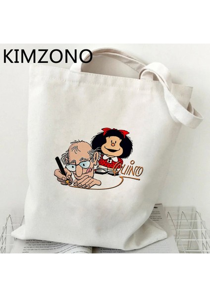 61170 Mafalda Alışveriş Çantası Bolso Bolsas De Tela Pamuk Kanvas Alışveriş Alışveriş Çantası Dize Kumaş Tote Kumaş Kapmak (Yurt Dışından)