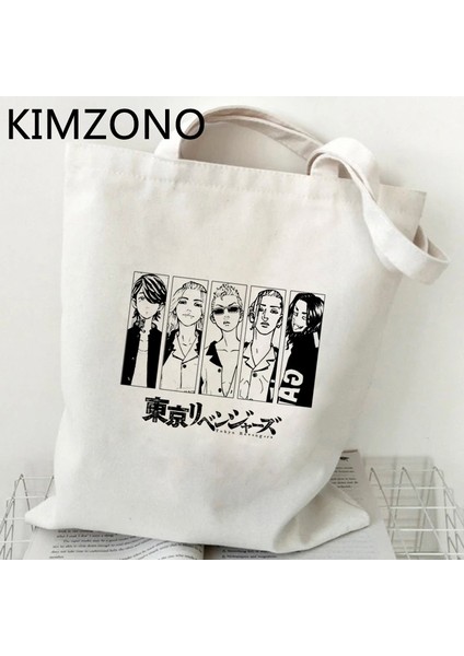 63664 Tokyo Revengers Alışveriş Çantası Alışveriş Alışverişçisi Jüt Çanta Tote Bolso Çanta Katlanabilir Tote Alışveriş Sacola Cabas (Yurt Dışından) indirimleri