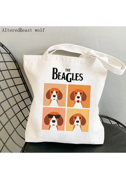 B1224 Kadın Alışveriş Çantası Beagle Köpek Yoga Baskılı Kawaii Çanta Harajuku Alışveriş Kanvas Alışveriş Çantası Kız Çanta Tote Omuz Bayan Çantası (Yurt Dışından) fırsatları