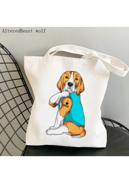 B1224 Kadın Alışveriş Çantası Beagle Köpek Yoga Baskılı Kawaii Çanta Harajuku Alışveriş Kanvas Alışveriş Çantası Kız Çanta Tote Omuz Bayan Çantası (Yurt Dışından) indirimleri