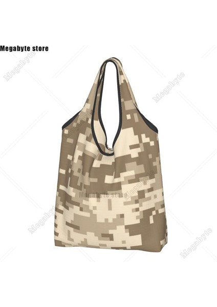 Stil 3 Alışveriş Çantası Kaplan Şerit Camo Bakkal Alışveriş Bez Çantalar Kadın Askeri Taktik Kamuflaj Omuz Alışveriş Çantaları Büyük Kapasiteli Çanta (Yurt Dışından)