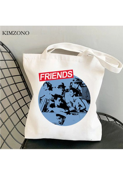 5369 Arkadaş Tv Alışveriş Çantası Shopper Bolso Yeniden Kullanılabilir Eko Jüt Çanta Çanta Bezi Jüt Net Sacolas (Yurt Dışından)