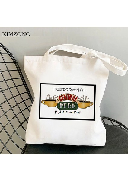 5369 Arkadaş Tv Alışveriş Çantası Shopper Bolso Yeniden Kullanılabilir Eko Jüt Çanta Çanta Bezi Jüt Net Sacolas (Yurt Dışından)