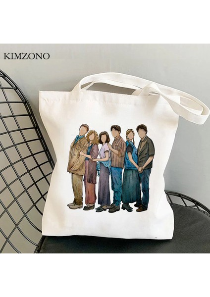 5369 Arkadaş Tv Alışveriş Çantası Shopper Bolso Yeniden Kullanılabilir Eko Jüt Çanta Çanta Bezi Jüt Net Sacolas (Yurt Dışından)